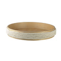 Houten serveerplateau rond 45 cm touw