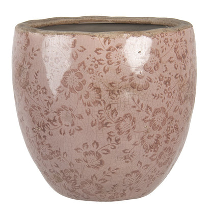 Bloempot 20x19 cm roze keramiek