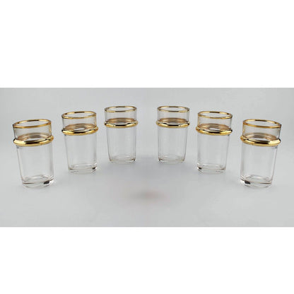 Glass Gold Rim teacups 175 ml - lot of 6