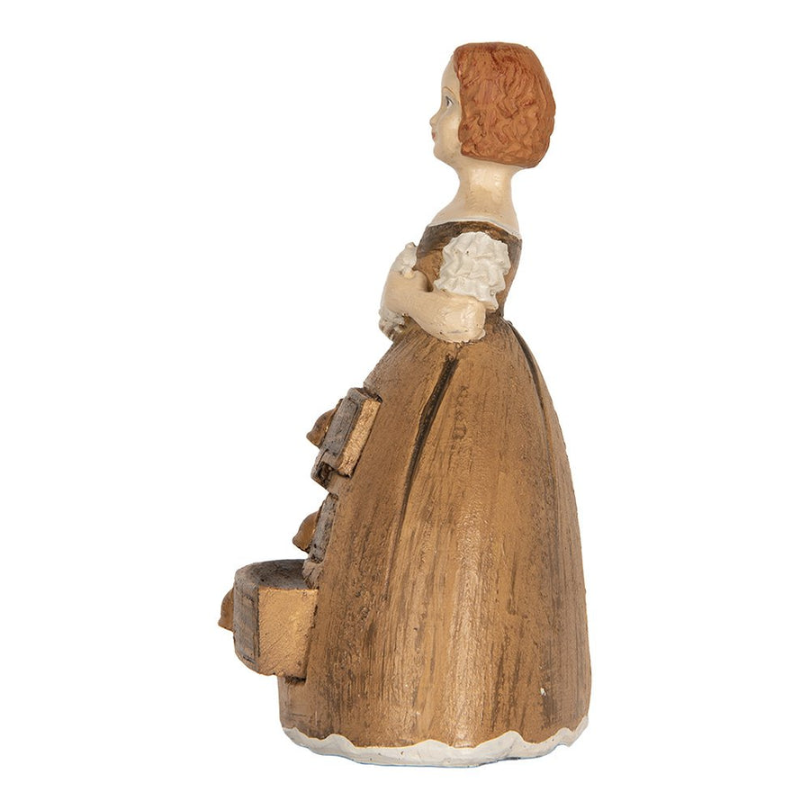 Decoratie Beeld Vrouw 16x11x20 cm Bruin Kunststof