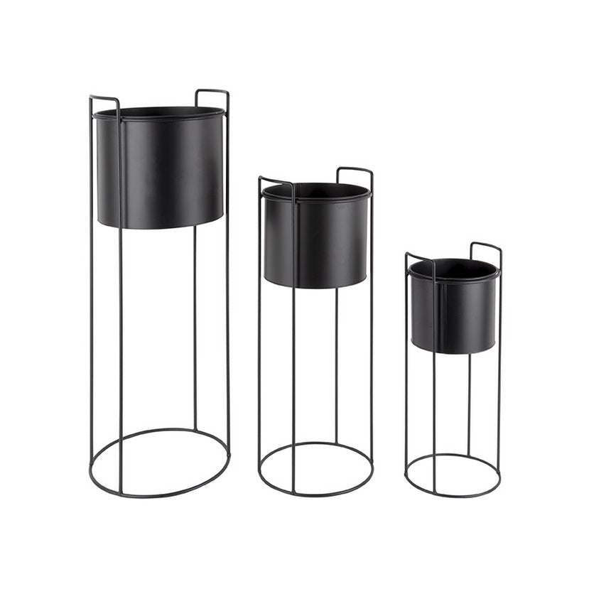 Plantenpot set ijzer 80 cm 3 stuks