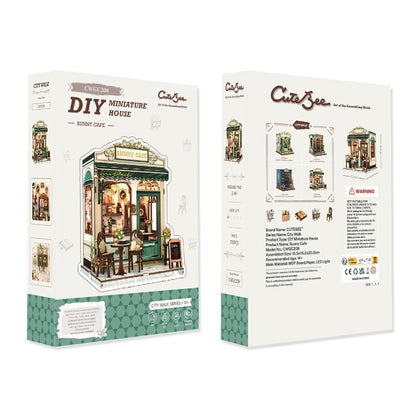 3D DIY huisje Sunny Café 15,5x16,2x20,3cm hout
