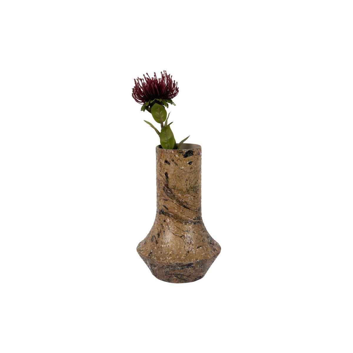 Vaas mozaïek marmer 20x31 cm bruin