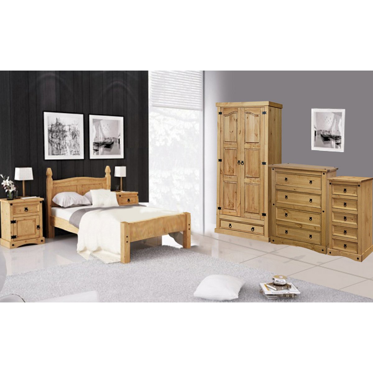 Bedframe massief grenenhout 90x200 cm bruin
