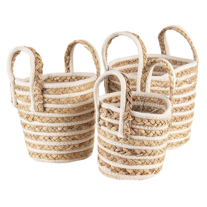Opbergmand set van 3 Ø21x20 cm zeegras
