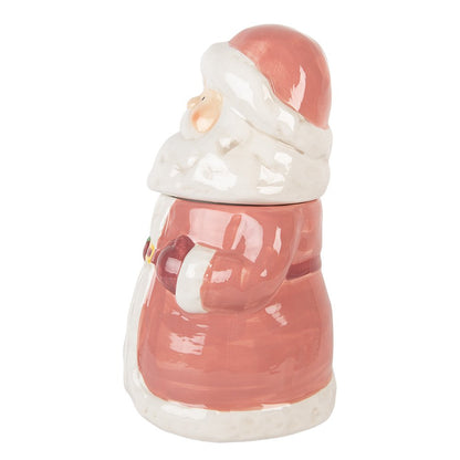 Voorraadpot Kerstman Ø15x26 cm roze keramiek