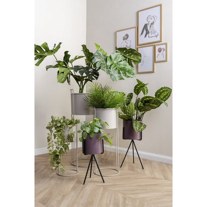 Plantenpotten set ijzer grijs 3 stuks