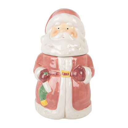 Voorraadpot Kerstman Ø15x26 cm roze keramiek