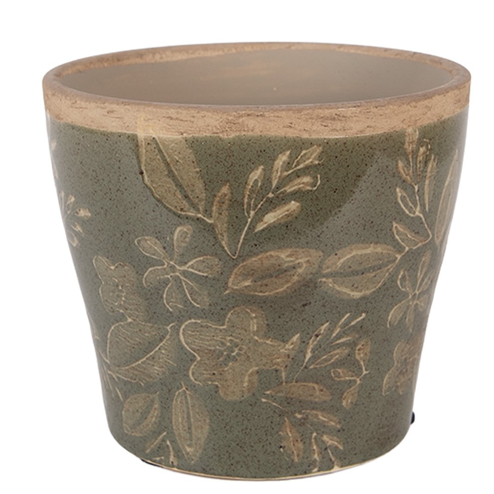 Bloempot Ø 12x10 cm Groen Keramiek
