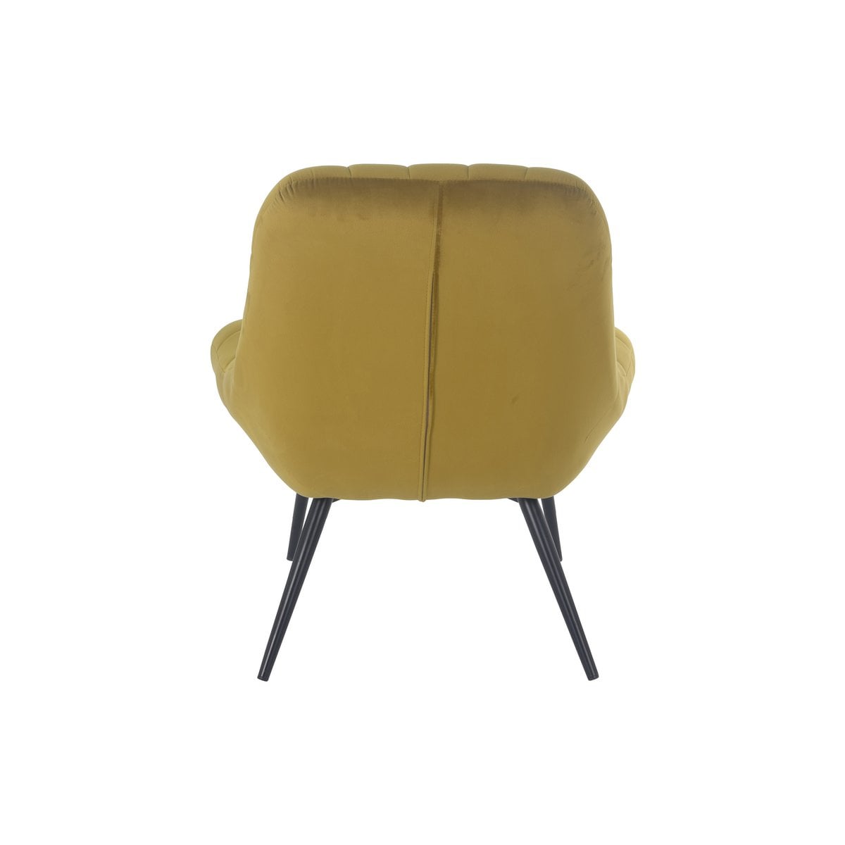 Fauteuil XXL geel fluweel zwart metaal