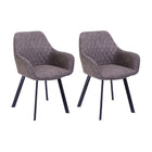 Set of 2 armchairs in taupe microfiber