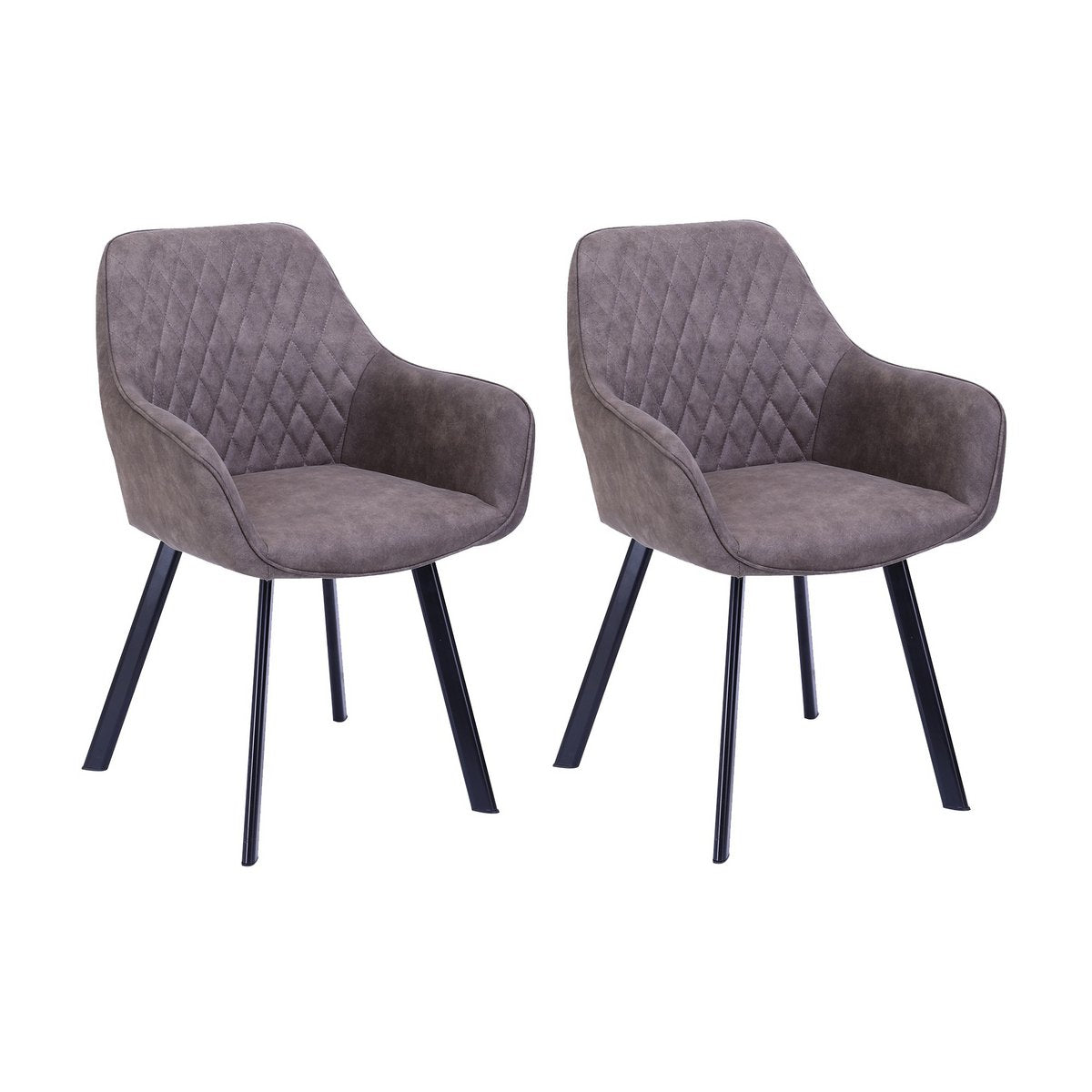 Fauteuils set 2 taupe microvezel