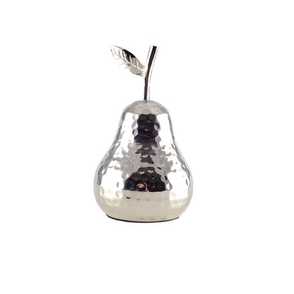 Silver decorative pear 10.5x10.5x19cm