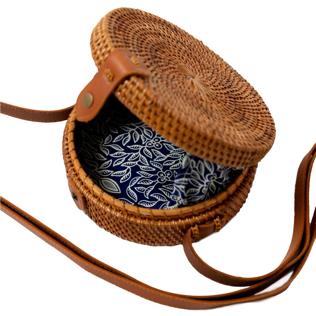 Crossbodytas rotan 20x8 cm bruin