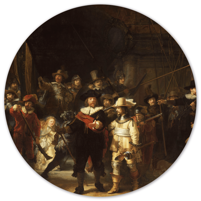 Muurcirkel De Nachtwacht Ø40 cm Dibond