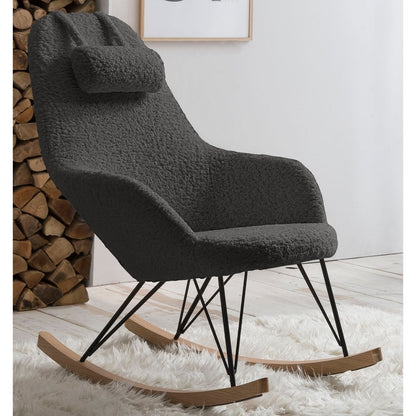 Schommelstoel teddybont grijs 67x105x107 cm