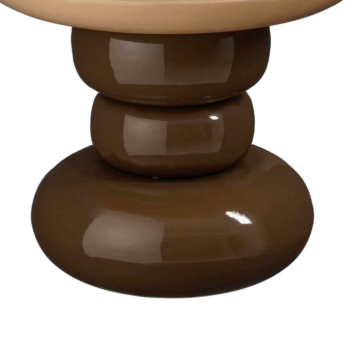 Bijzettafel Zita Ø41x34 cm ijzer bruin crème