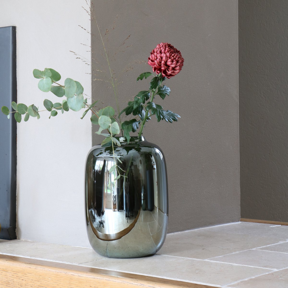 Vaas Artic S gloss grey Ø21x29 cm zilver glas