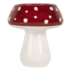 Tealight Holder Mushroom Ø 7x7 cm Red White Glass