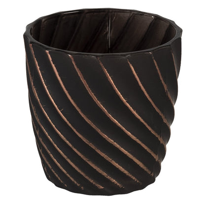 Tealight holder Ø 9x9 cm Black Glass Tealight holder
