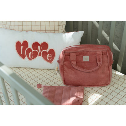 Make-up tasjes set 2 stuks katoen koraal