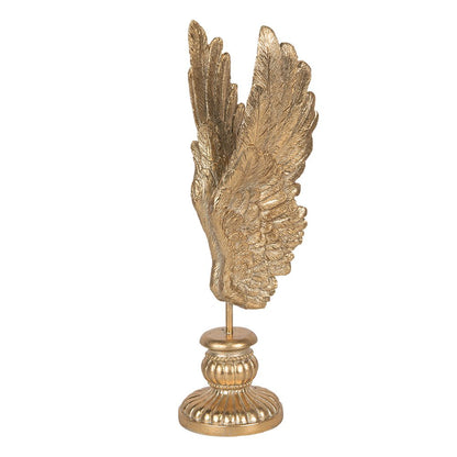 Decoration Sculpture Wings 10x10x33 cm Gold-coloured Plastic