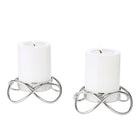 Kandelaars zilver set van 2 H 3 cm