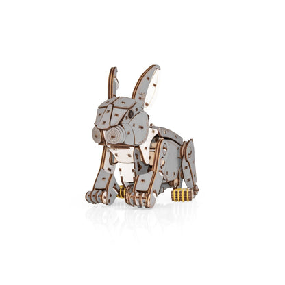Eco Wood Art (EWA) DIY 3D Mechanische Houten Puzzel, Grey Rabbit, 4578, 21,7x10,4x17,4