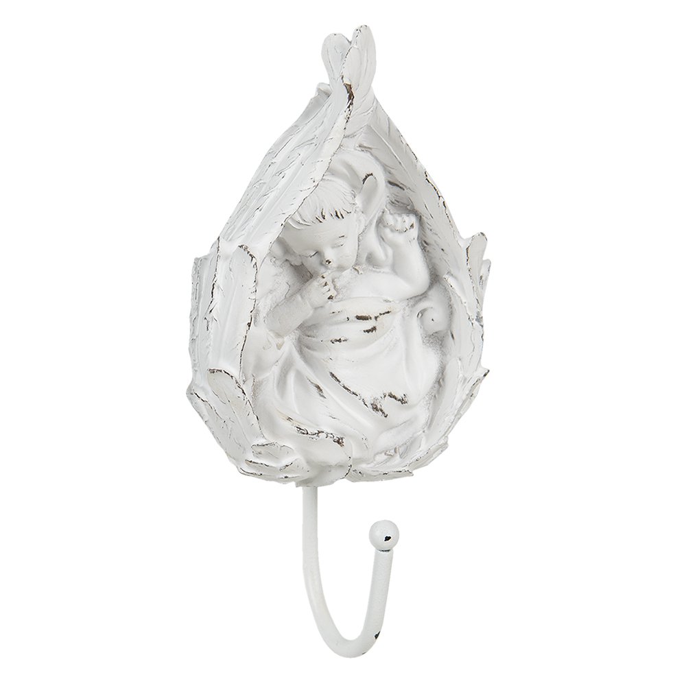 Wall Hook Leaf 8x5x17 cm White Plastic Coat Rack
