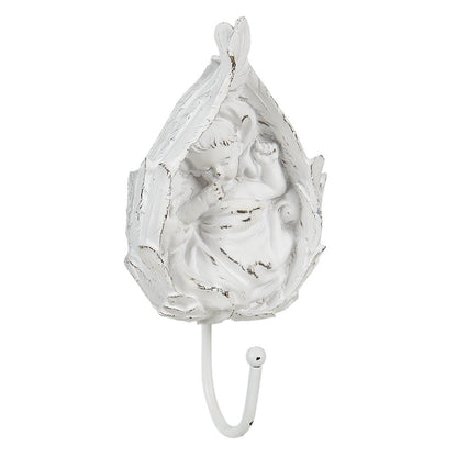 Wall Hook Leaf 8x5x17 cm White Plastic Coat Rack