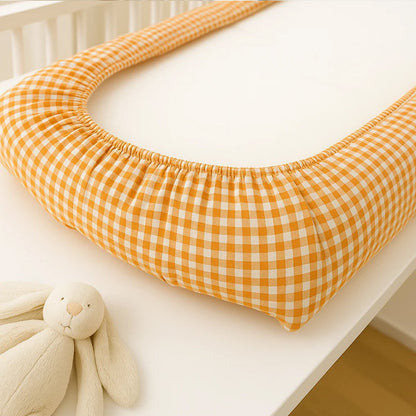 Gingham organic cotton changing pad cover