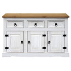 Sideboard Solid Pine With White Wash and Honey Top