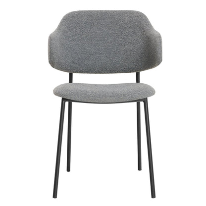 Fauteuil set 2 stuks donkergrijs bouclé