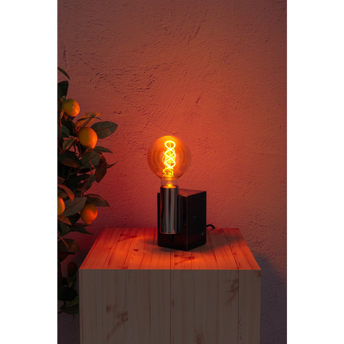 LED lamp Dilly E27 4W Ø 9,5 cm metaal glas barnsteen set van 3