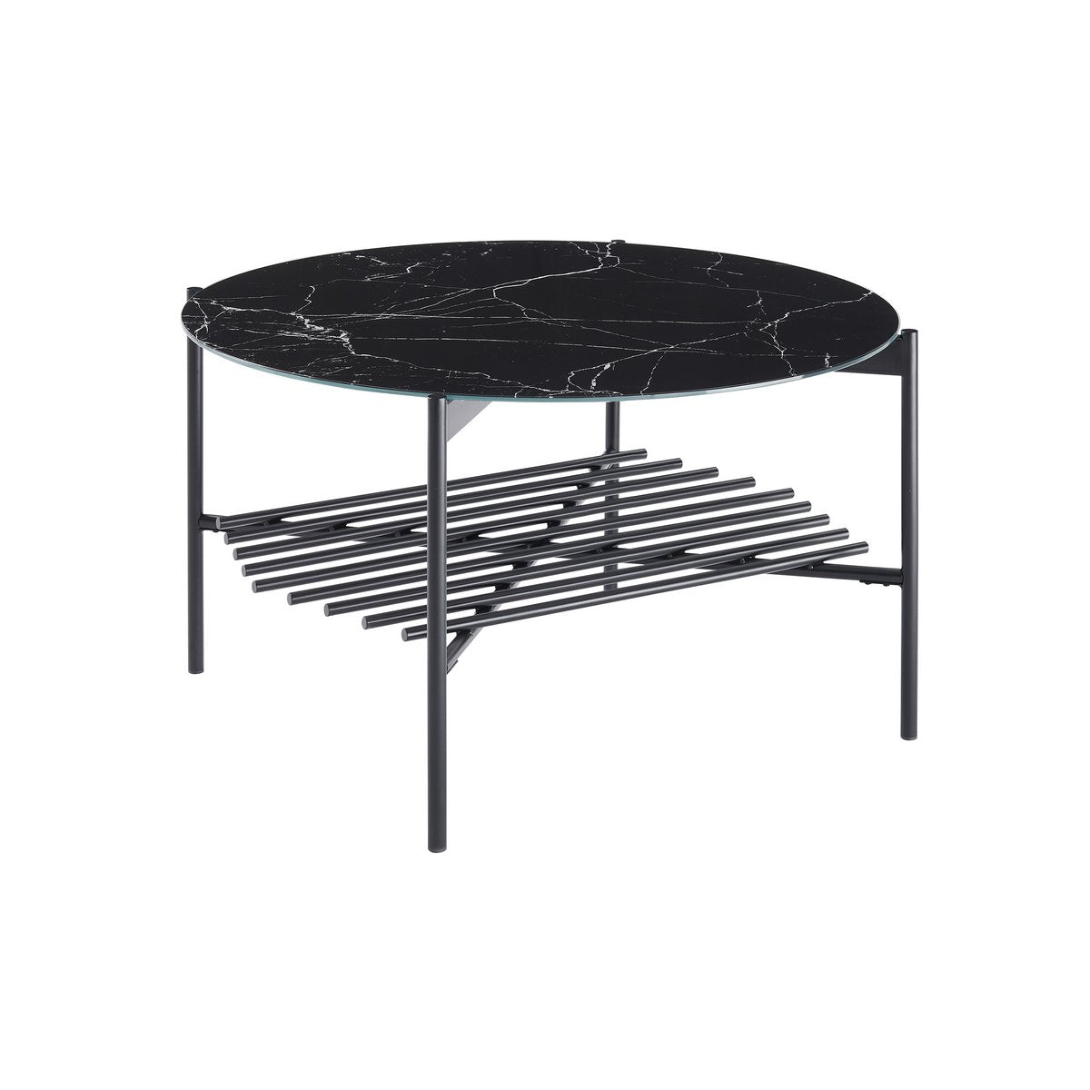 Salontafel rond Ø 84 cm zwart metaal