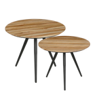 Jailey Side Table Set 2 Recycled Wood Brown 50 Cm