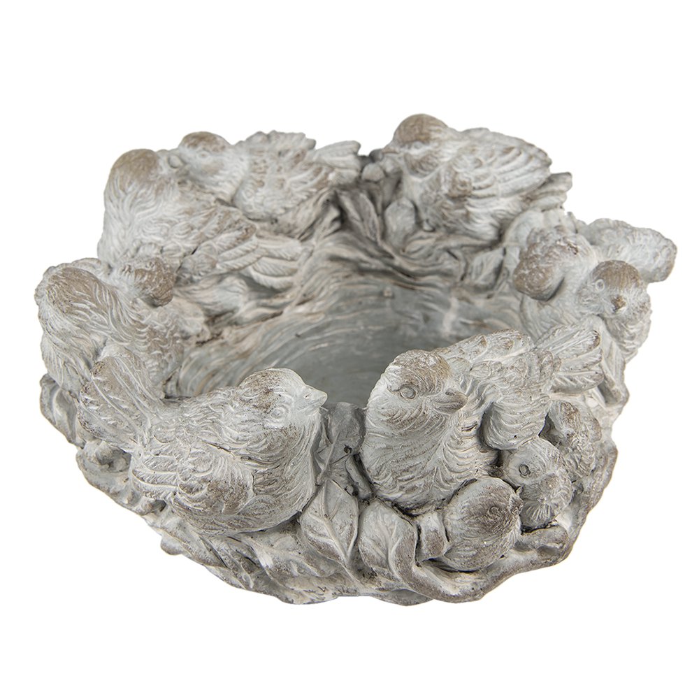 Bloempot Ø 27x12 cm Grijs Steen Plantenpot