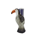 Kandelaar toucan violet grijs oranje 8,5x7x16 cm