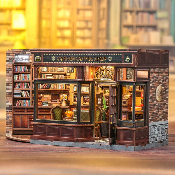 Doe-het-zelf huisje koffieshop 21x13x17 cm hout