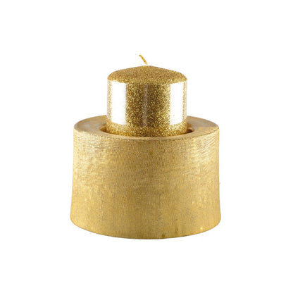 Kandelaar metaal goud 12,5x12,5x8,5 cm