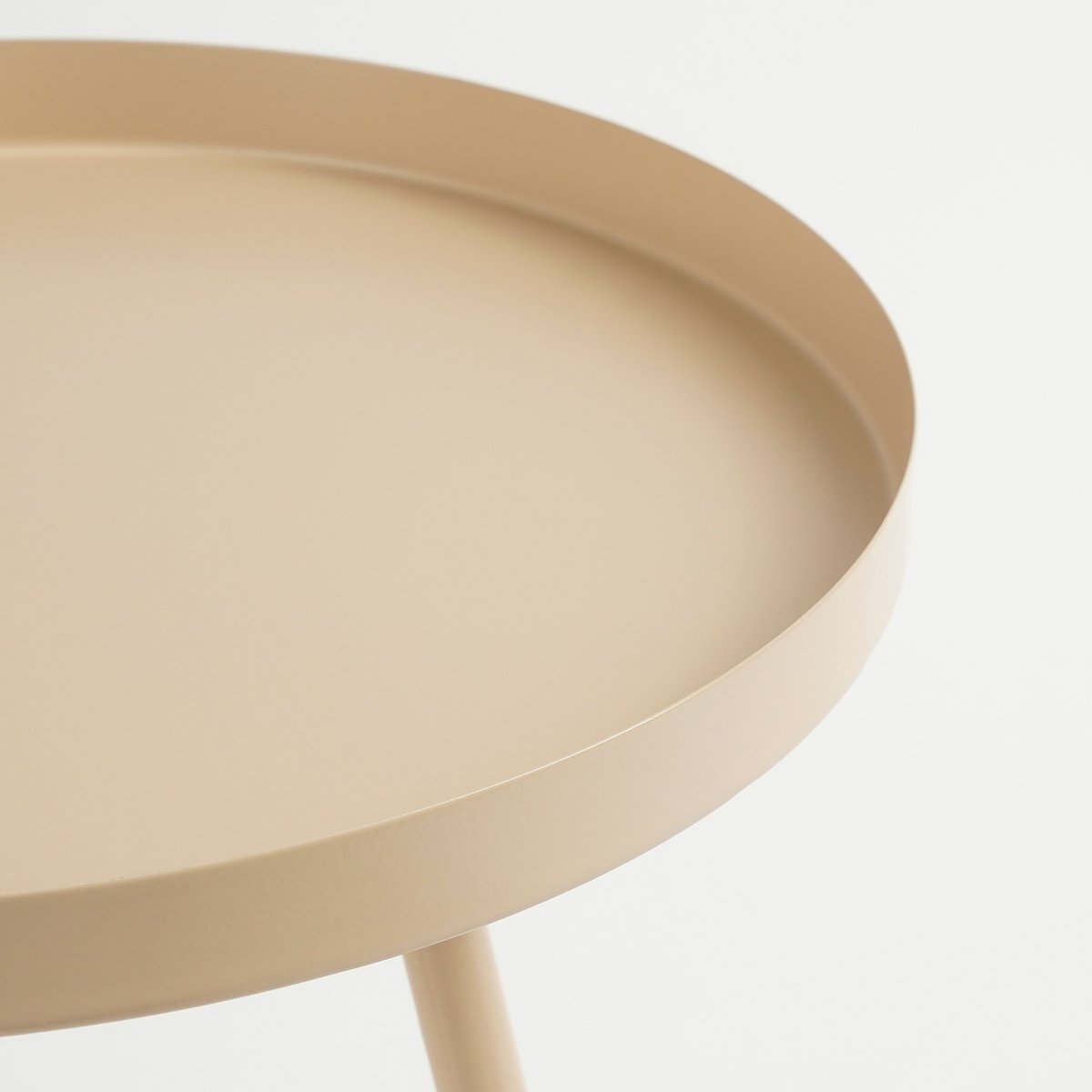 Bijzettafel metaal beige Ø42x49 cm
