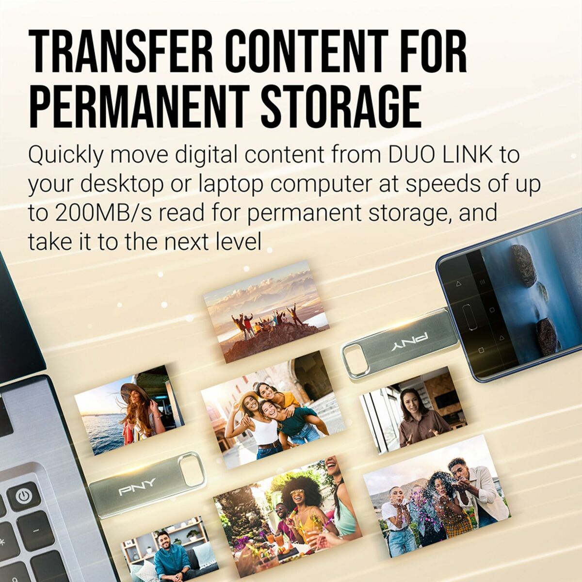 Pny Usb Stick Pny Pfdi64Gdulinktycg Zilverkleurig Staal 64 Gb