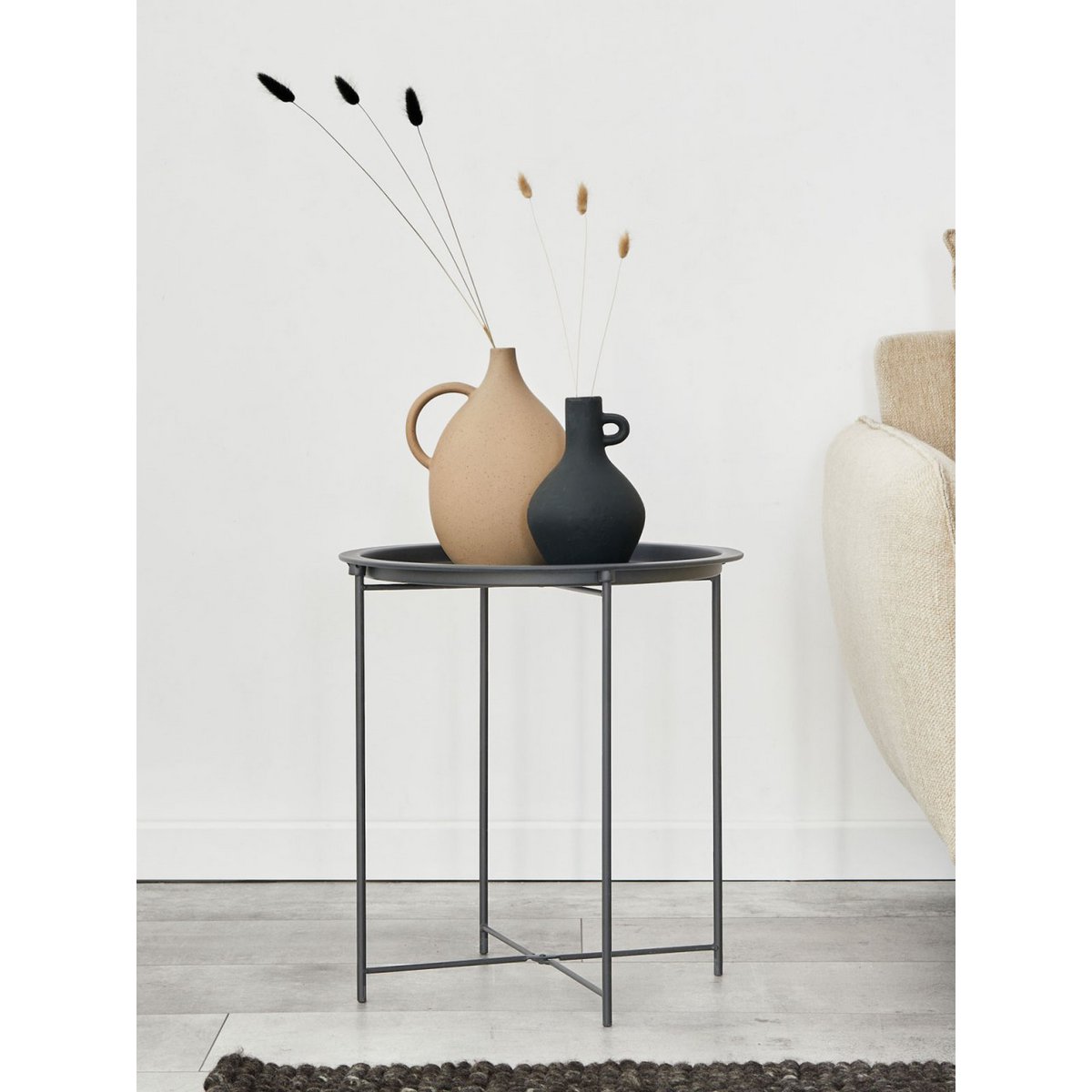 Bijzettafel metaal Ø 47x51 cm opvouwbaar