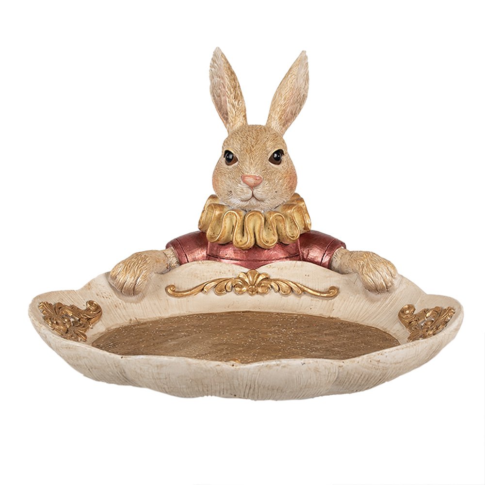 Decoratieschaal konijn 22x21x15 cm goud polyresin