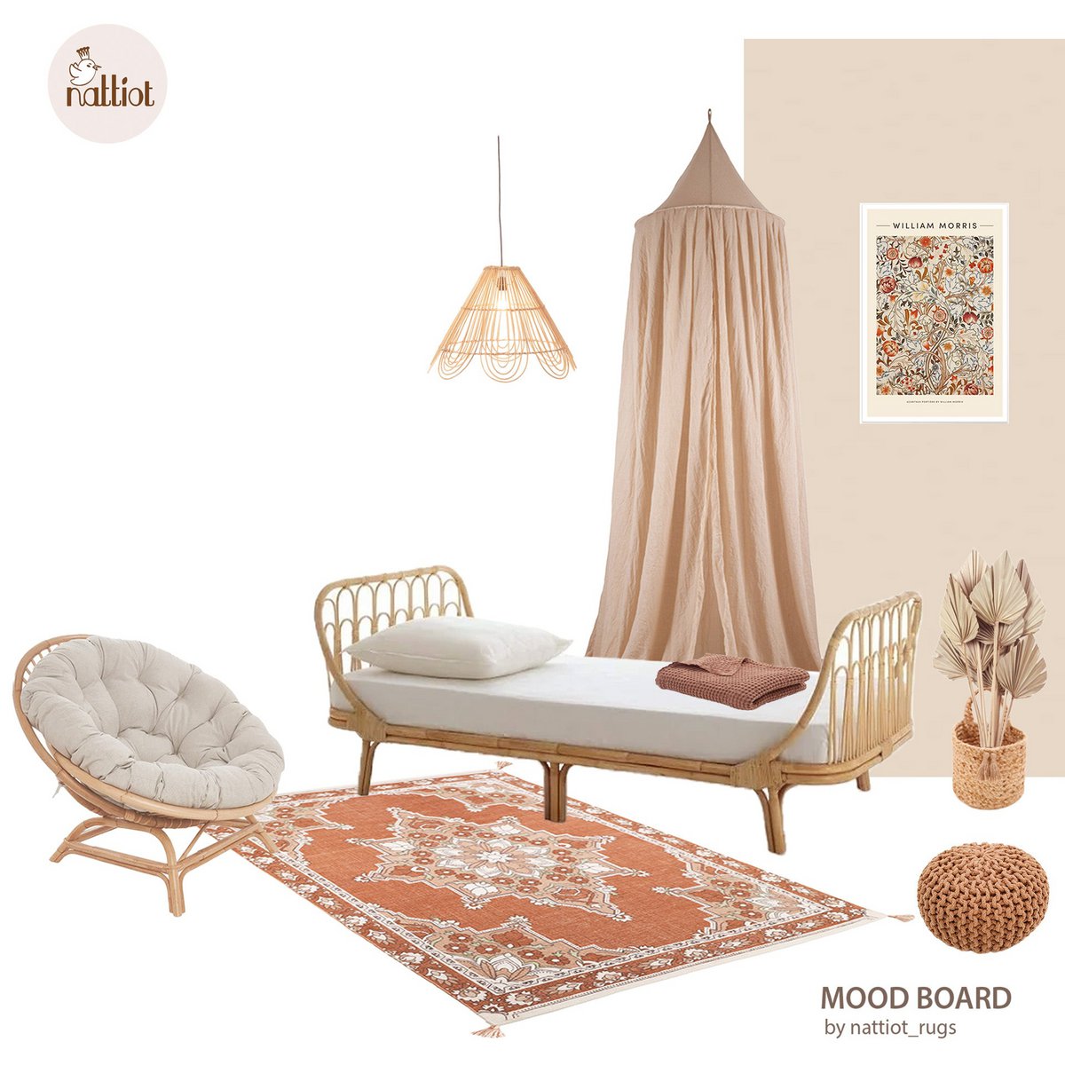 Kinder tapijt katoen 100x150 cm bohemian