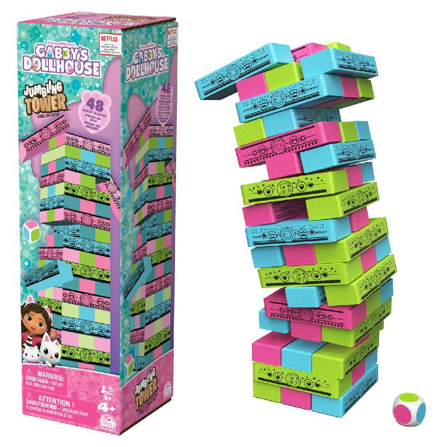 Spin Master Gabby'S Dollhouse Jumbling Tower Blokkentoren Spel Met 48 Houten Blokjes