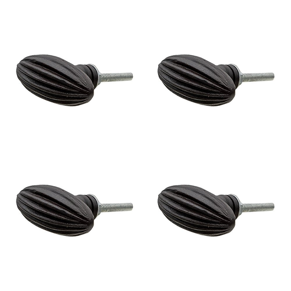 Meubelknop set van 4 zwart ijzer 2x4x5 cm