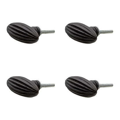 Meubelknop set van 4 zwart ijzer 2x4x5 cm