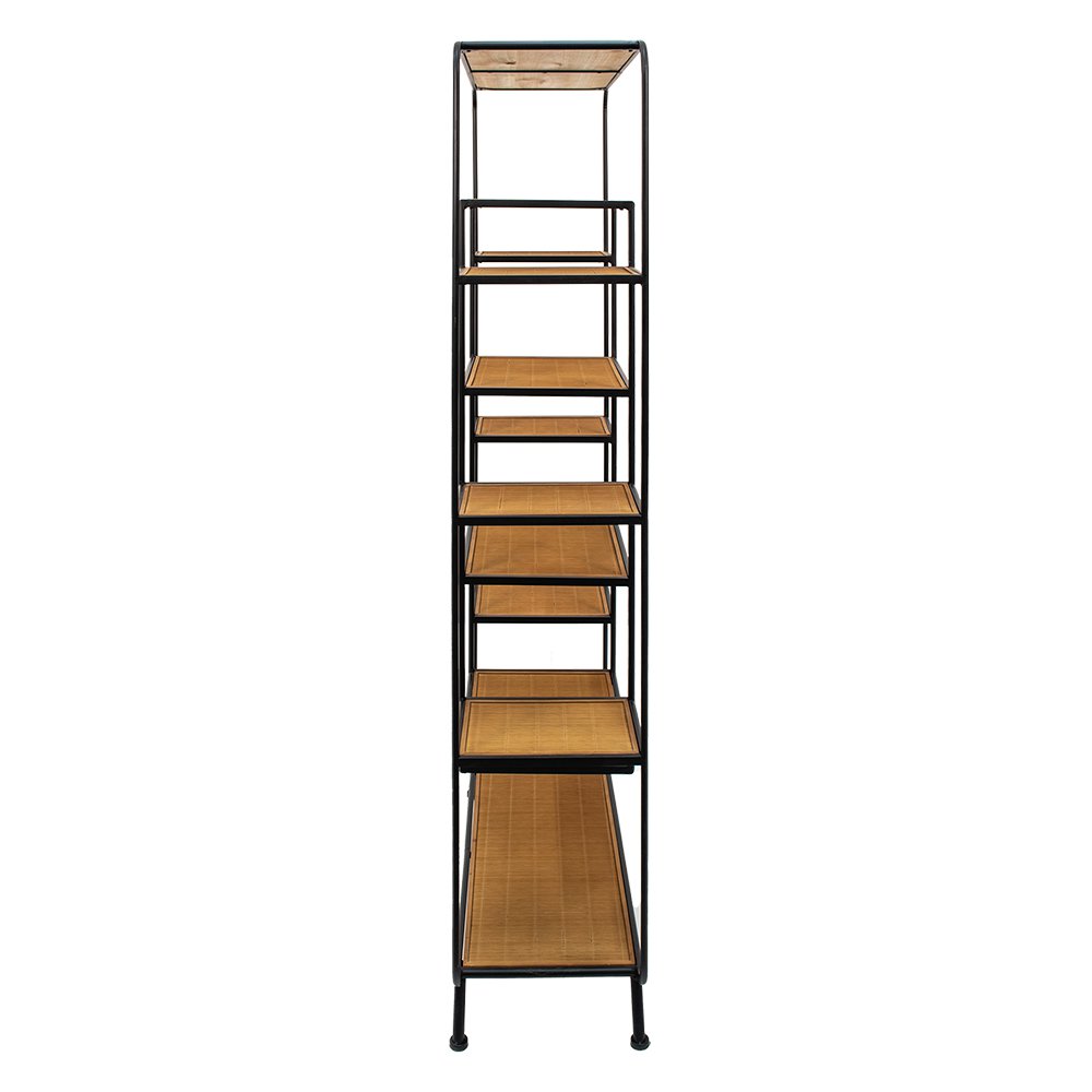Wandrek 80x32x169 cm hout metaal zwart bruin