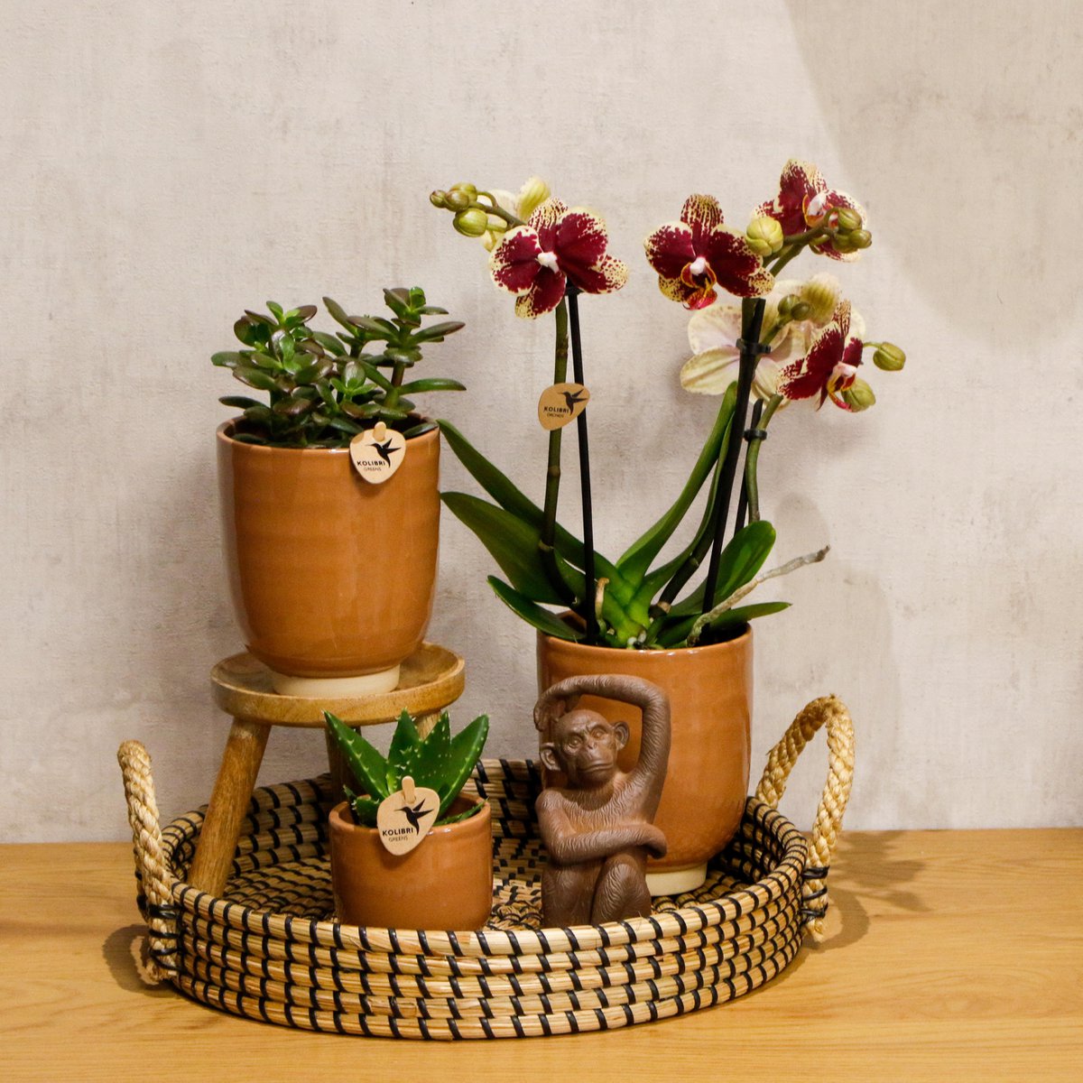 Dienblad rond 30 cm zwart crème